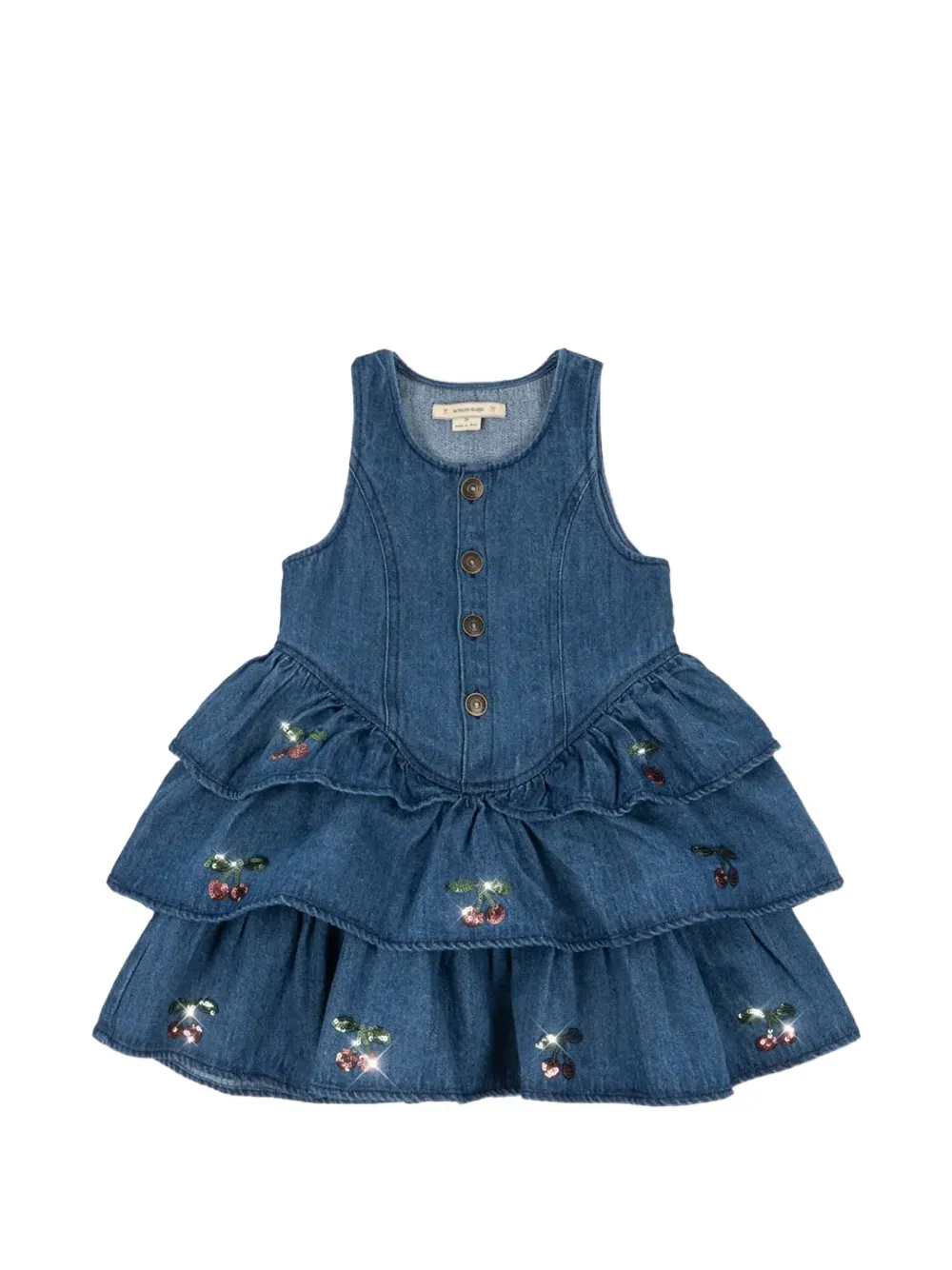 Konges Sløjd robe ornée de sequins à volants superposés Elba - Bleu Konges Sløjd robe ornée de sequins à volants superposés Elba - Bleu