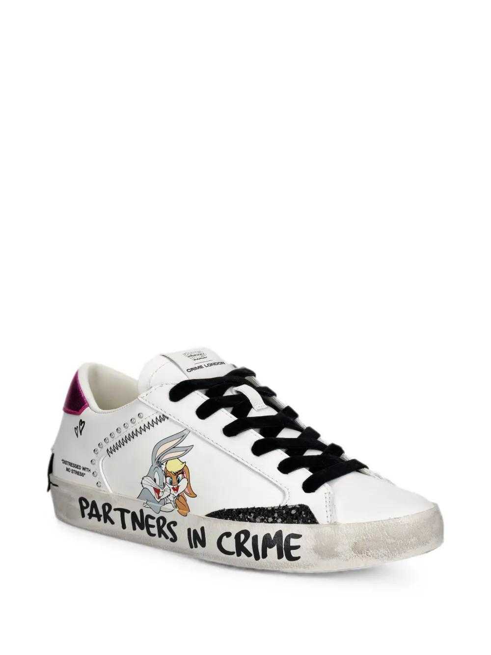 Crime London x Looney Tunes distressed-effect sneakers Wit