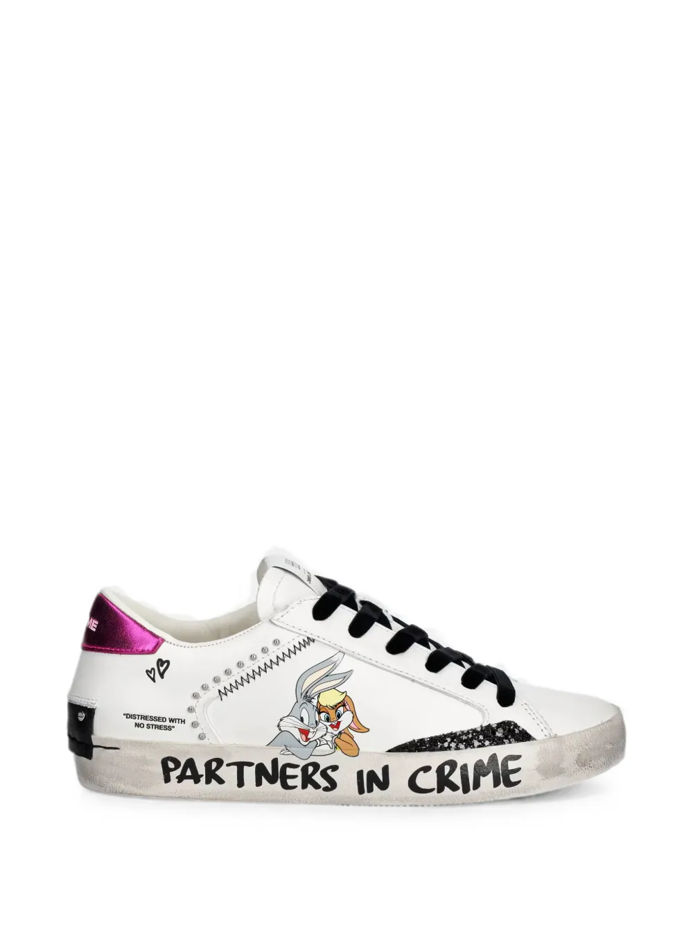 Crime London x Looney Tunes distressed-effect sneakers - Weiß