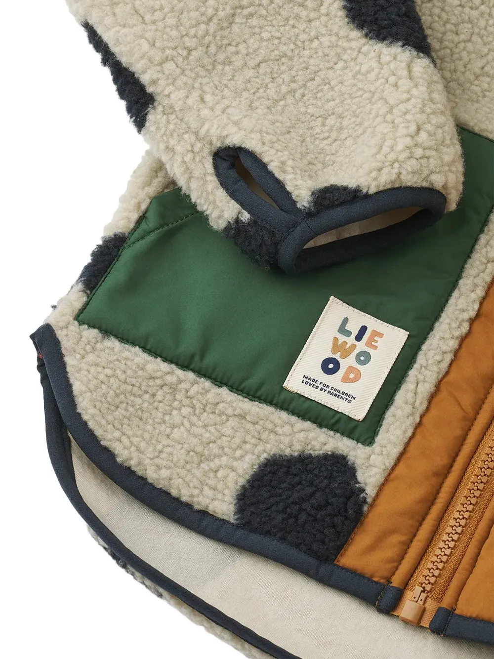 Liewood Noam fleece jack met stippen Beige