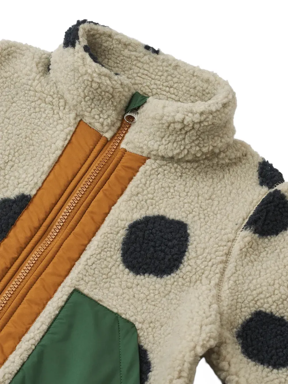 Liewood Noam fleece jack met stippen Beige