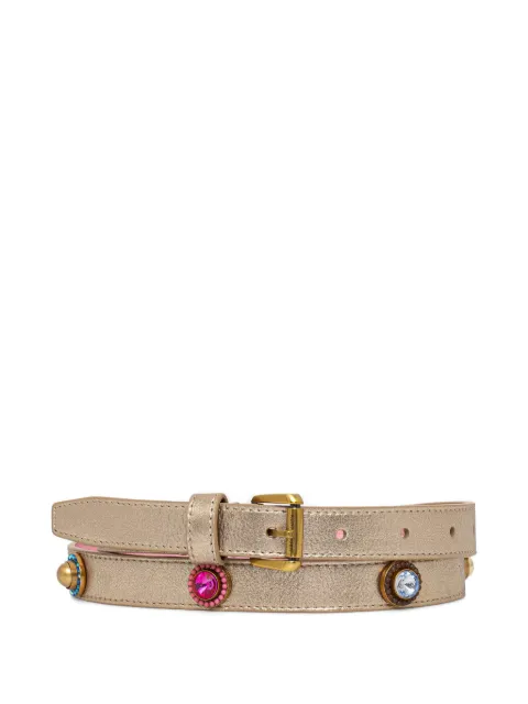 Kurt Geiger London Octavia crystal-embellished metallic belt