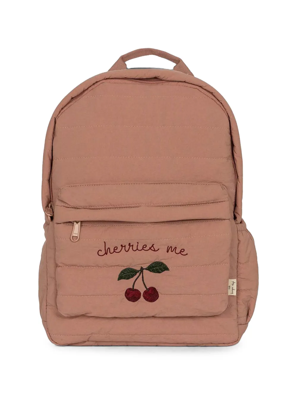 Konges Sløjd Juno quilted cherry-embroidered backpack - Marrone