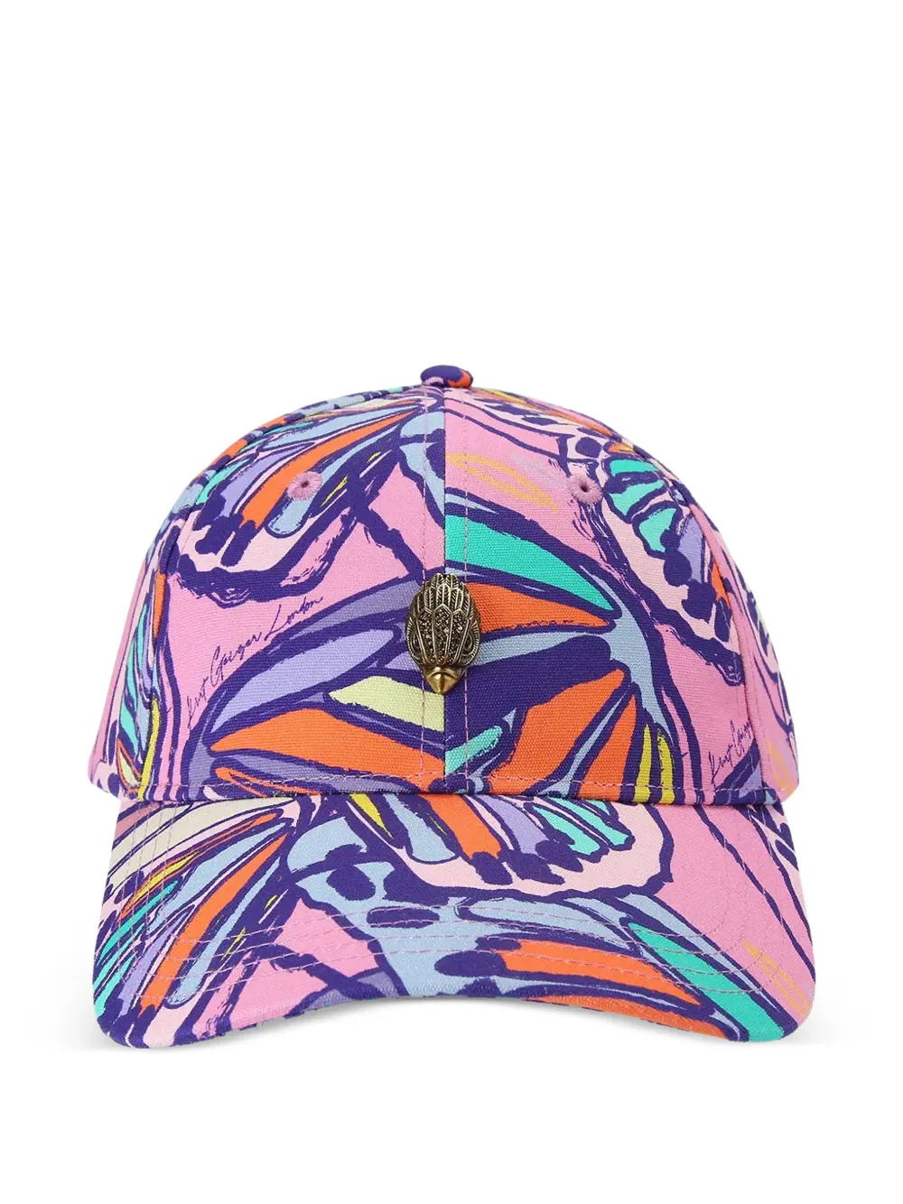 Kurt Geiger London Kensington Eagle-plaque butterfly-print cap - Rosa