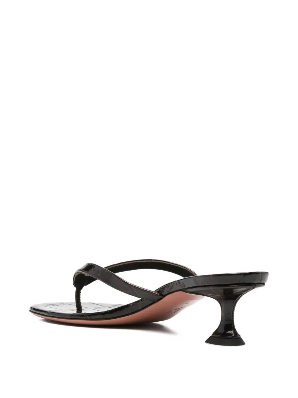 Amina Muaddi Juliette crocodile-effect leather sandals Bruin