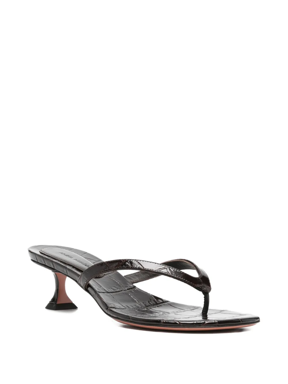 Amina Muaddi Juliette crocodile-effect leather sandals Bruin