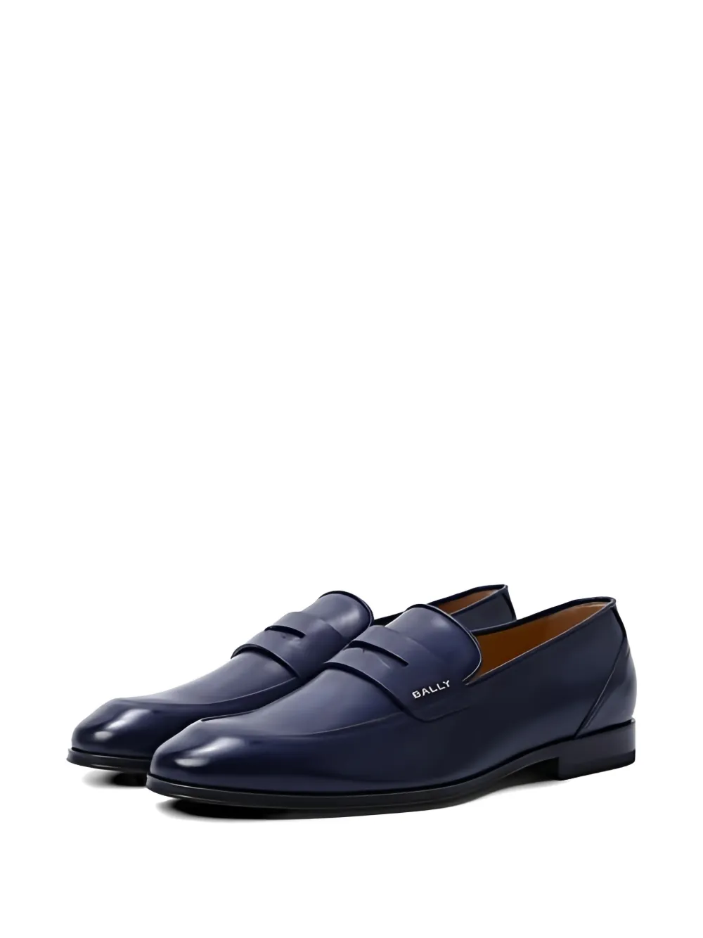 Bally logo-plaque leather loafers - Blu