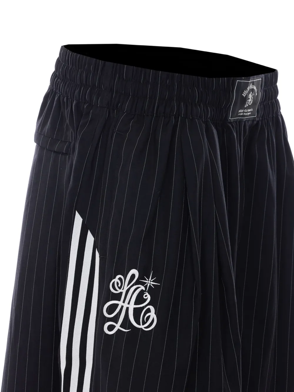 adidas x Willy Chavarria gestreepte shorts Blauw
