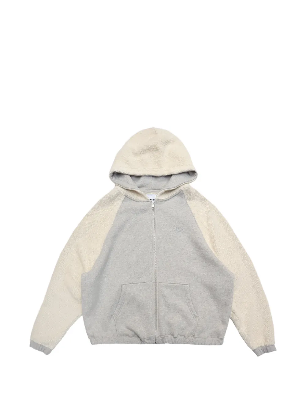 Bonsai raglan-sleeve zip-up hoodie - Grigio