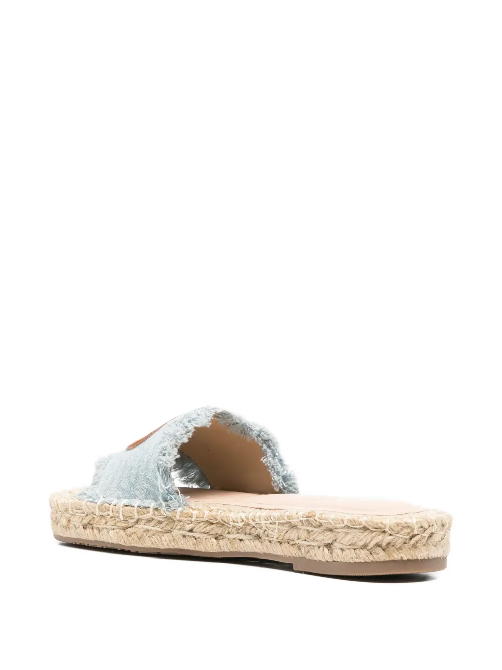 LIU JO logo-patch frayed flat espadrilles Blauw