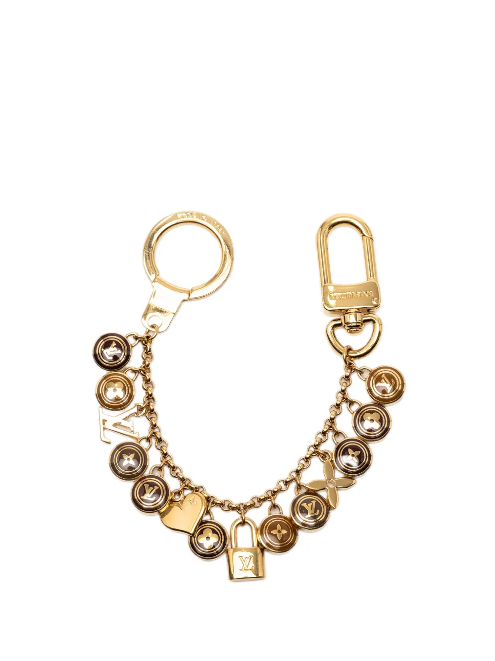 Louis Vuitton Pre-Owned 2010-2025 Gold Plated and Enamel Pastilles and Bag Charm key chain - Oro