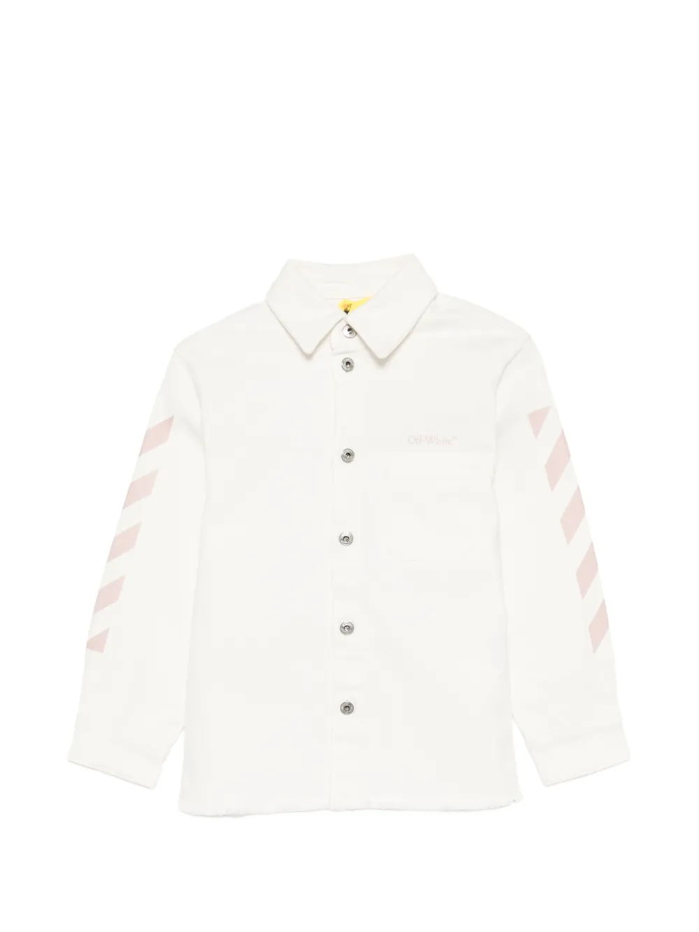 Off-White Kids Diagonals raw-hem denim jacket - Weiß