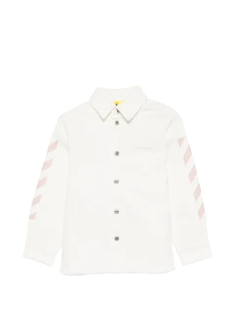 Off-White Kids Diagonals raw-hem denim jacket 