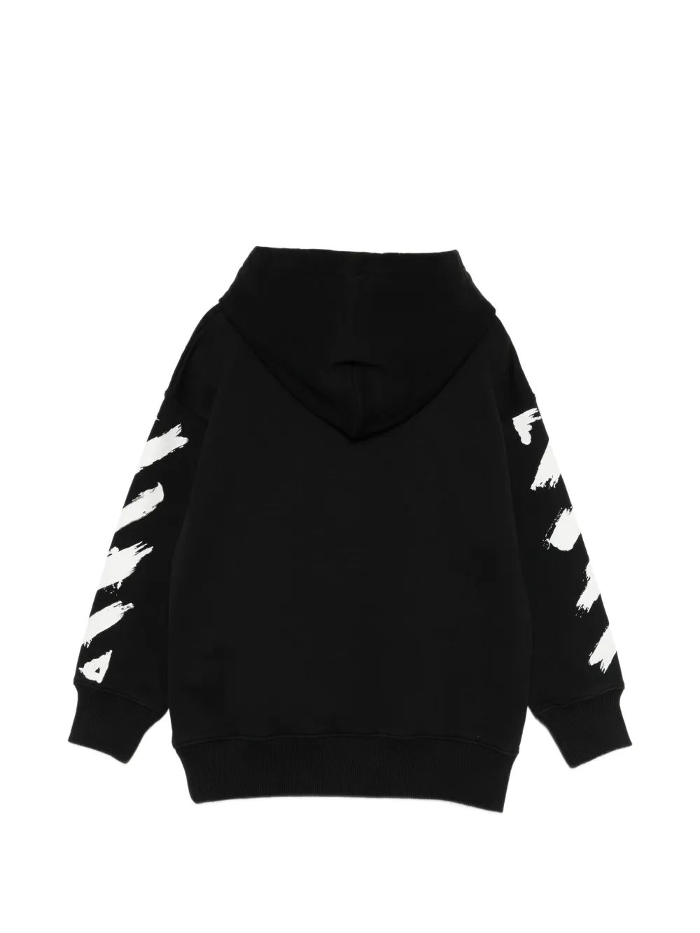 Off-White Kids Logoprinten hoodie met Diagonals-print Zwart