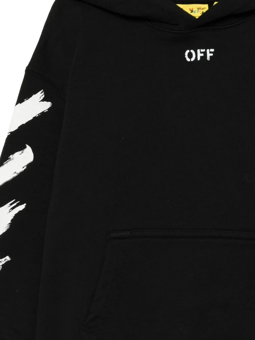 Off-White Kids Logoprinten hoodie met Diagonals-print Zwart