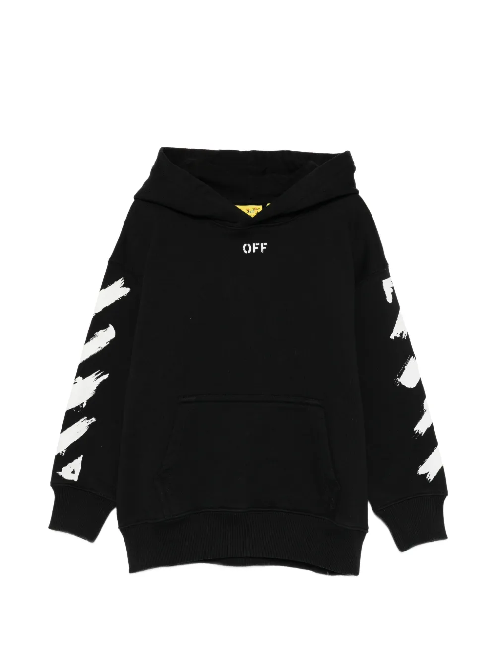 Off-White Kids Diagonals-print logo-print hoodie - Schwarz