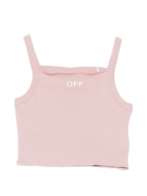 Off-White Kids top de canalé con logo