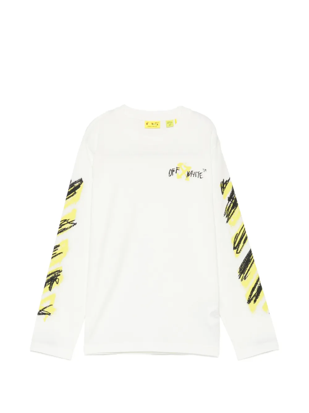 Off-White Kids scribble-print long-sleeve T-shirt - Weiß