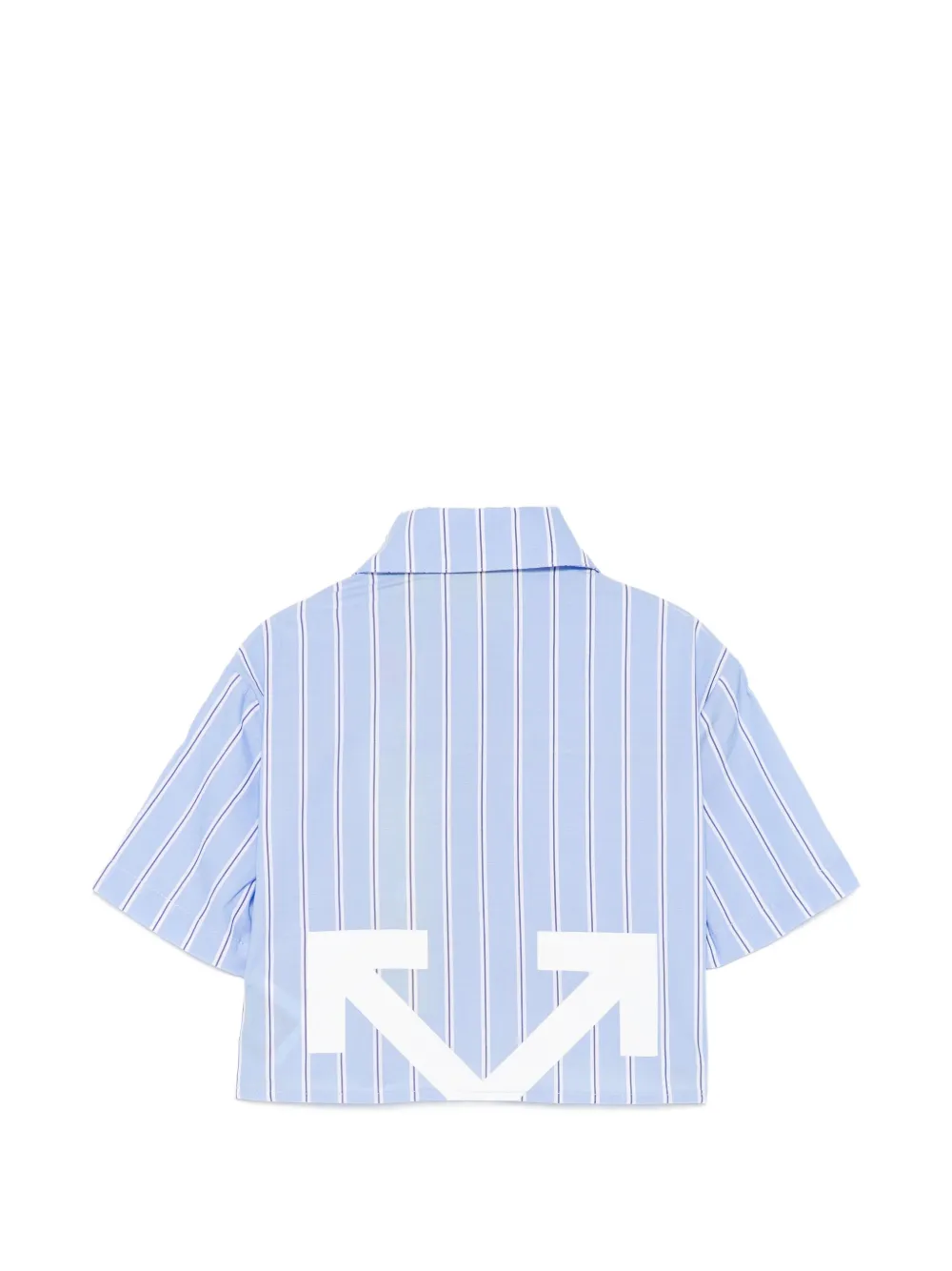 Off-White Kids Gestreept shirt met gestrikte voorkant Blauw