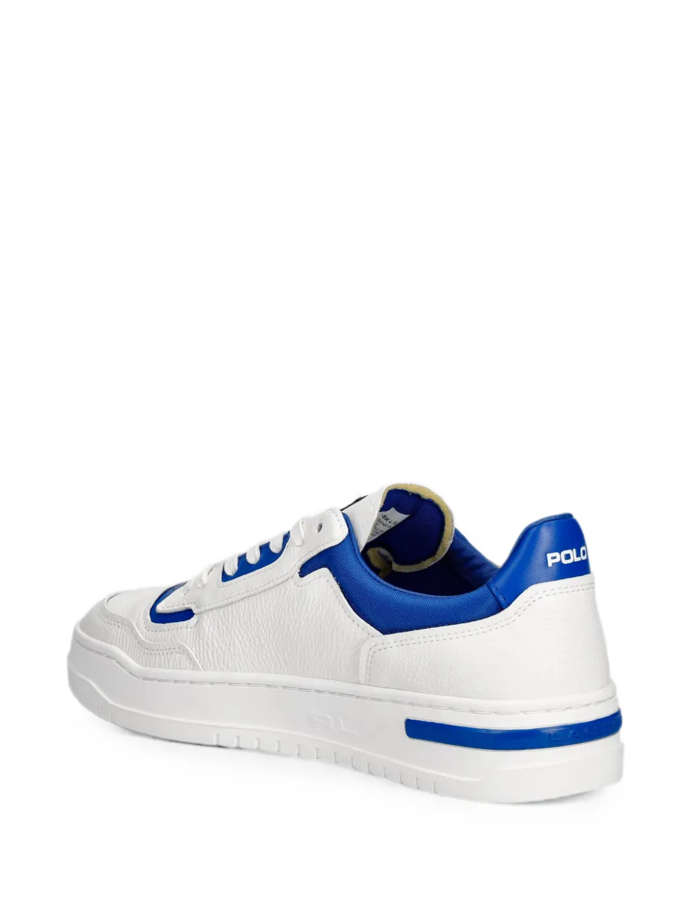 Polo Ralph Lauren logo-embroidered pebbled leather sneakers Wit