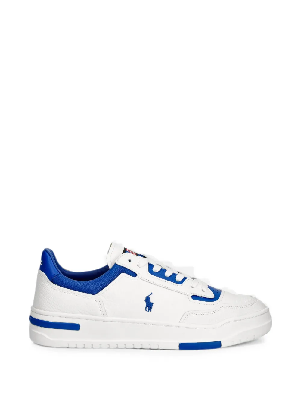Polo Ralph Lauren logo-embroidered pebbled leather sneakers Wit