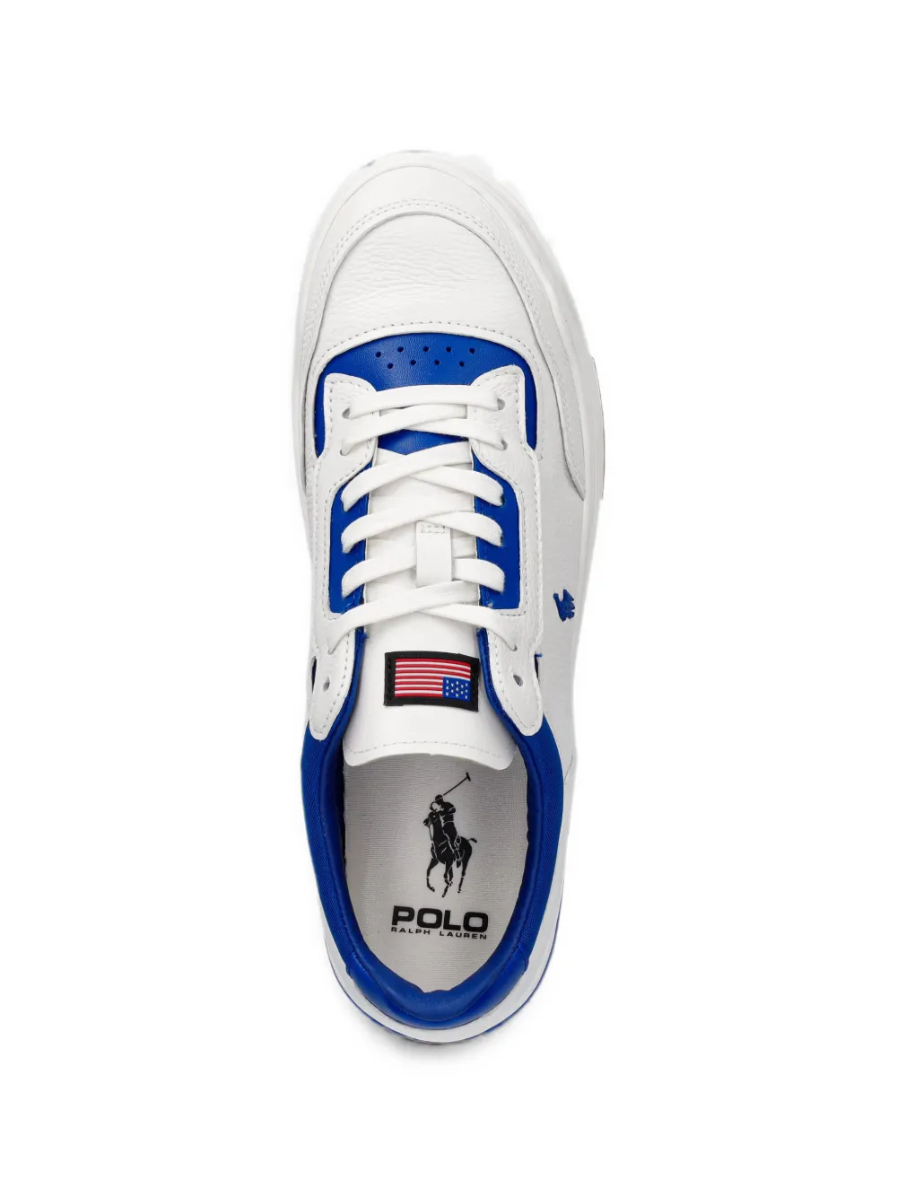 Polo Ralph Lauren logo-embroidered pebbled leather sneakers Wit