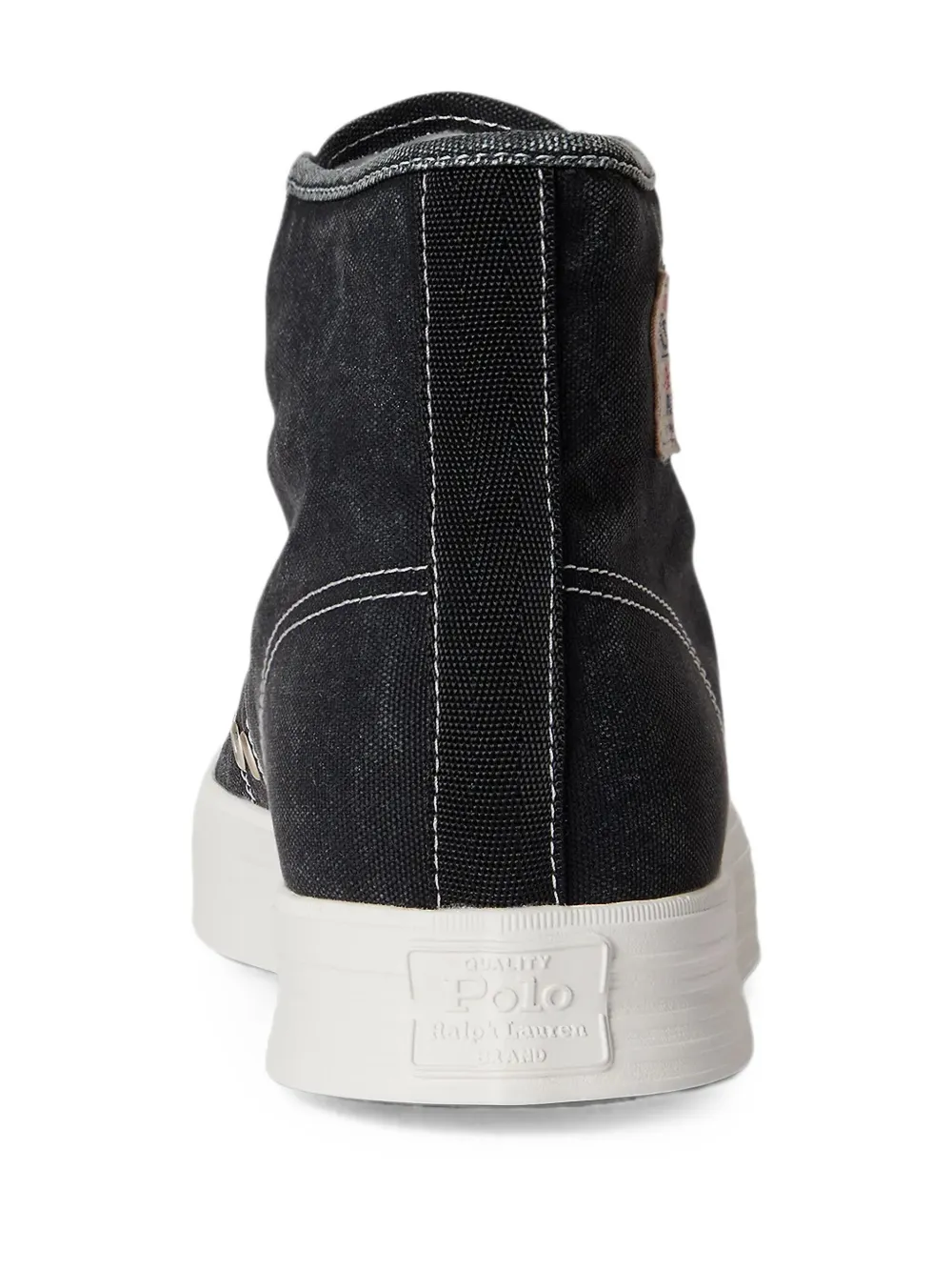 Polo Ralph Lauren logo-patch high-top sneakers Zwart