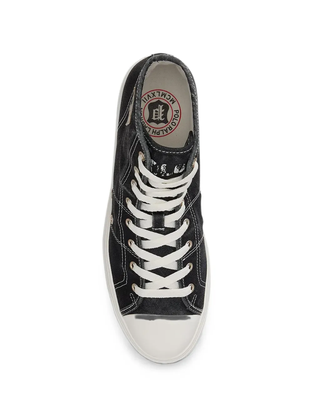 Polo Ralph Lauren logo-patch high-top sneakers Zwart
