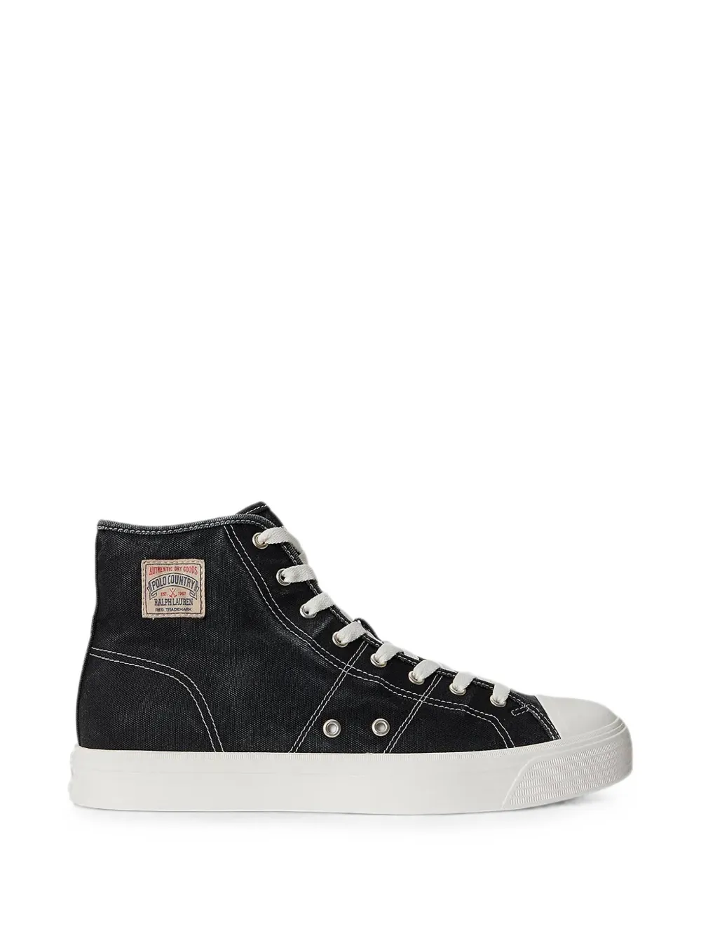 Polo Ralph Lauren logo-patch high-top sneakers Zwart
