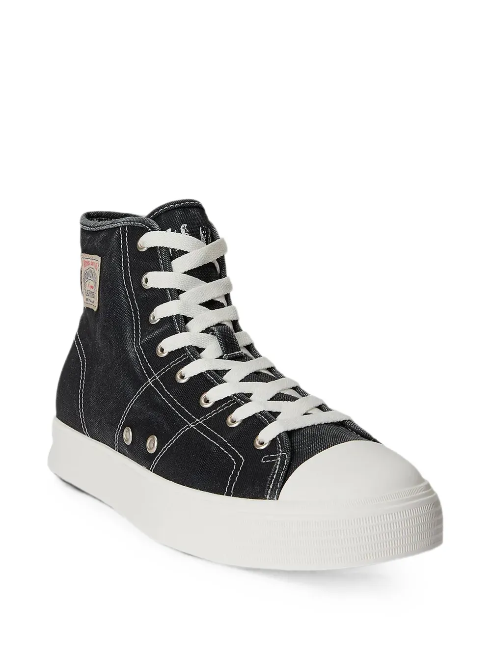 Polo Ralph Lauren logo-patch high-top sneakers Zwart