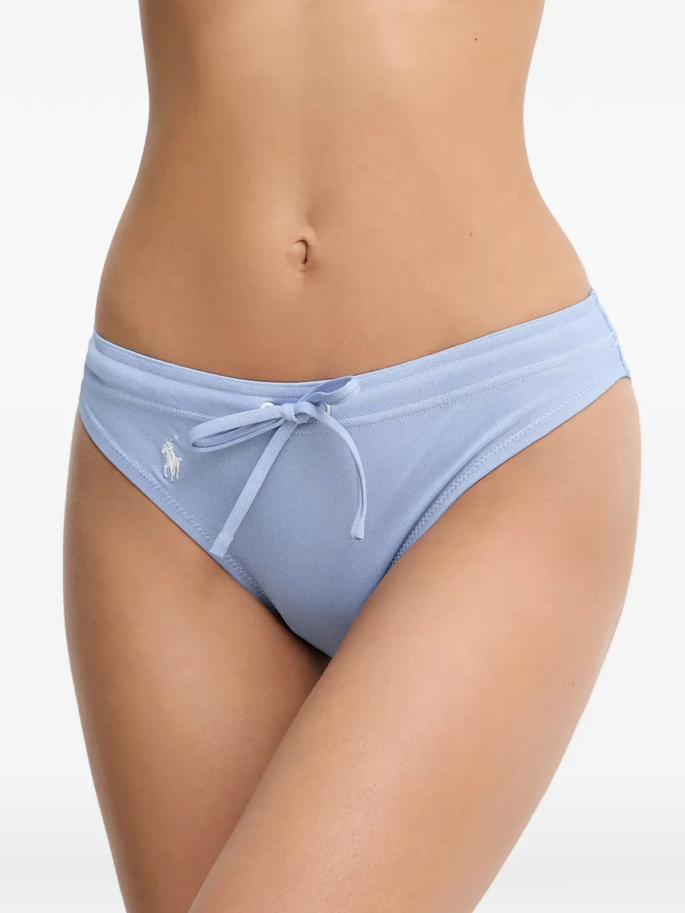 Polo Ralph Lauren logo-embroidered drawstring bikini bottoms - Blau