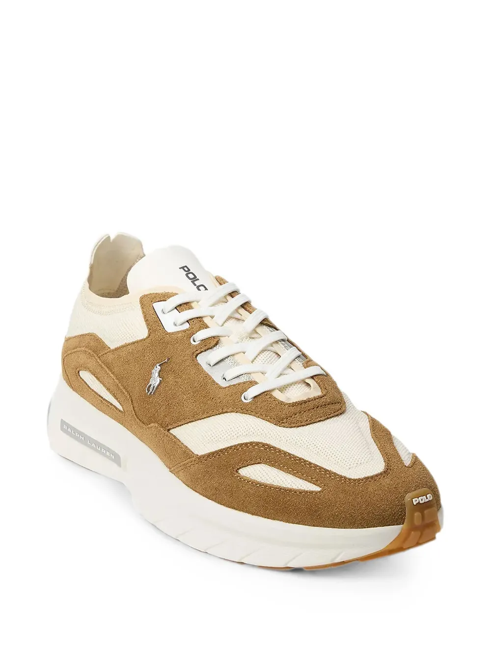 Polo Ralph Lauren Boerum sneakers met suède vlakken Beige