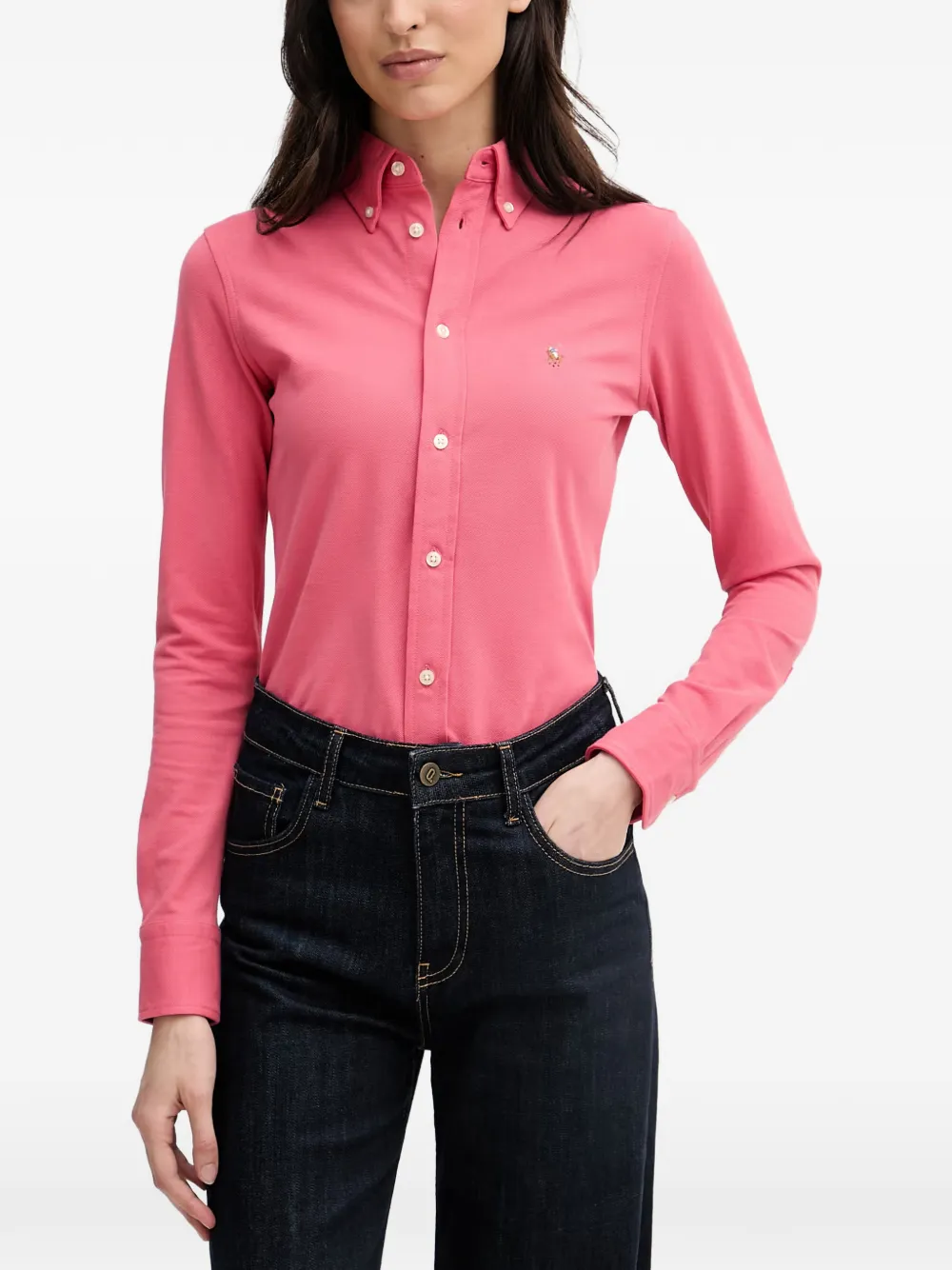 Polo Ralph Lauren logo-embroidered button-down shirt - Rosa