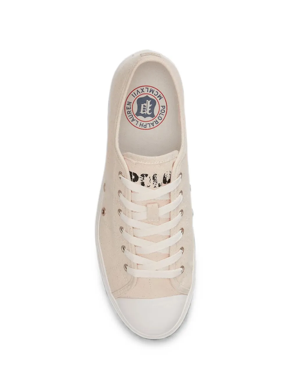 Polo Ralph Lauren logo-print canvas sneakers Beige