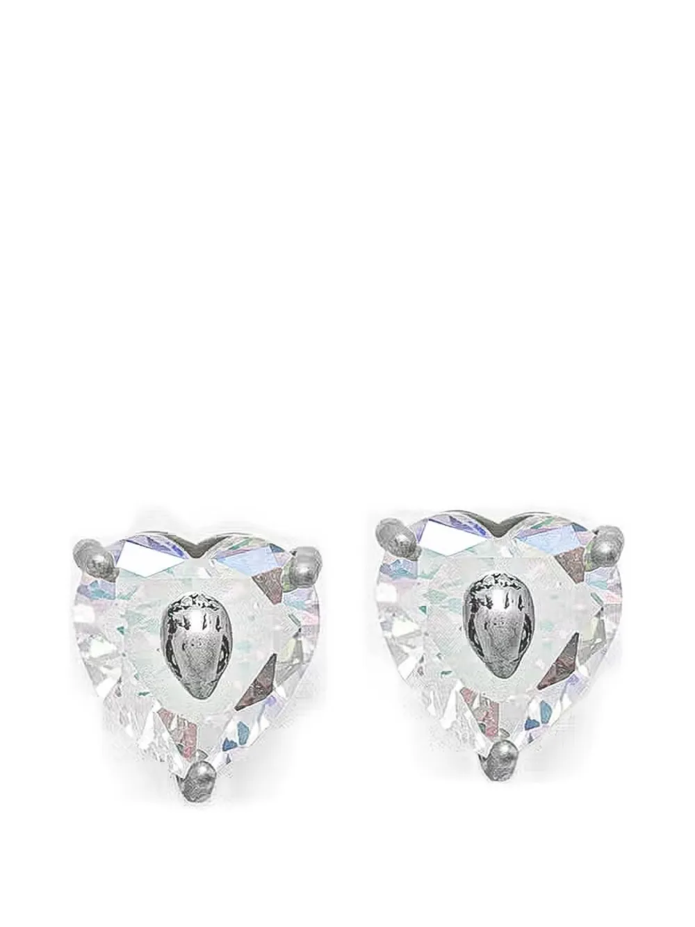 Kurt Geiger London eagle-head heart-cut earrings - Argento