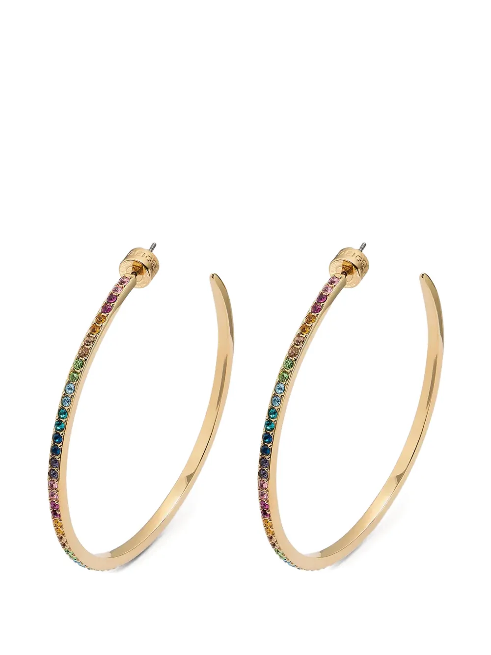 Kurt Geiger London Rainbow crystal-embellished hoop earrings - Gold