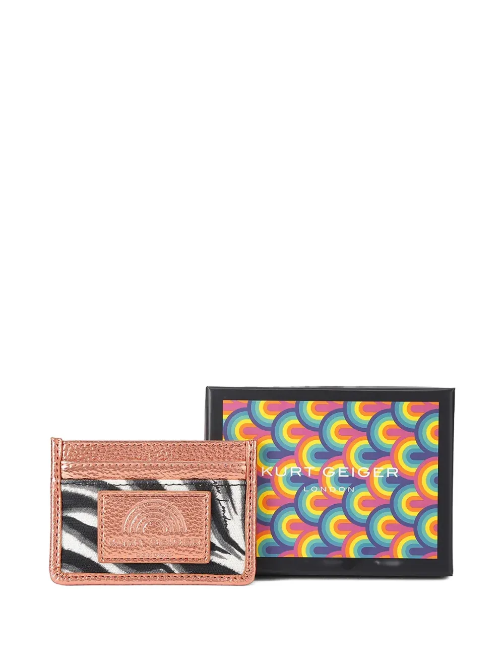 Kurt Geiger London Southbank metallic pasjeshouder met zebraprint Roze