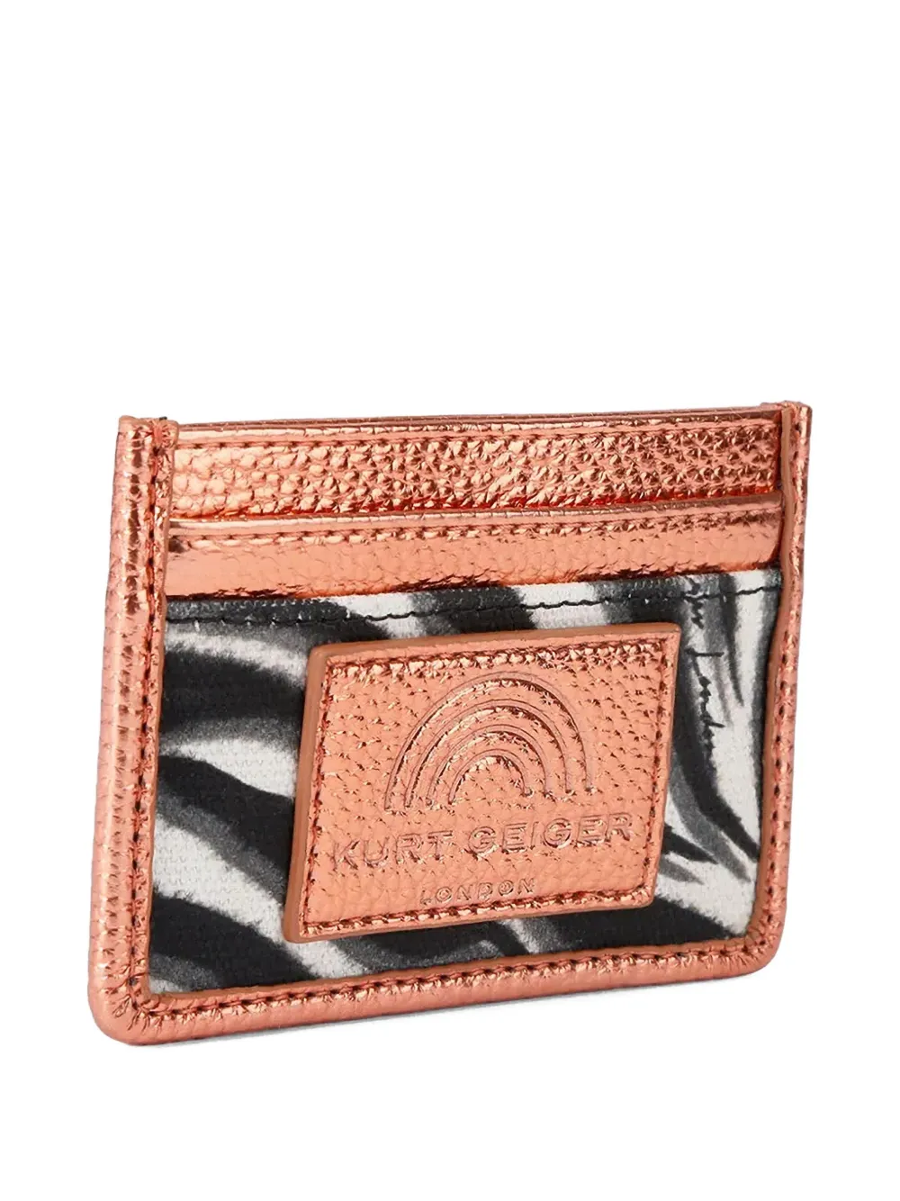 Kurt Geiger London Southbank metallic pasjeshouder met zebraprint Roze