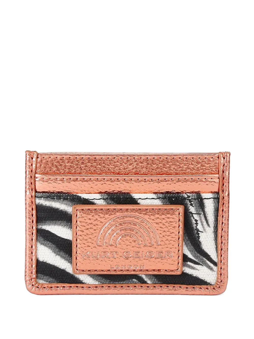 Kurt Geiger London Southbank zebra-print metallic card holder - Rosa