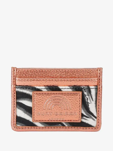 Kurt Geiger London Southbank zebra-print metallic card holder