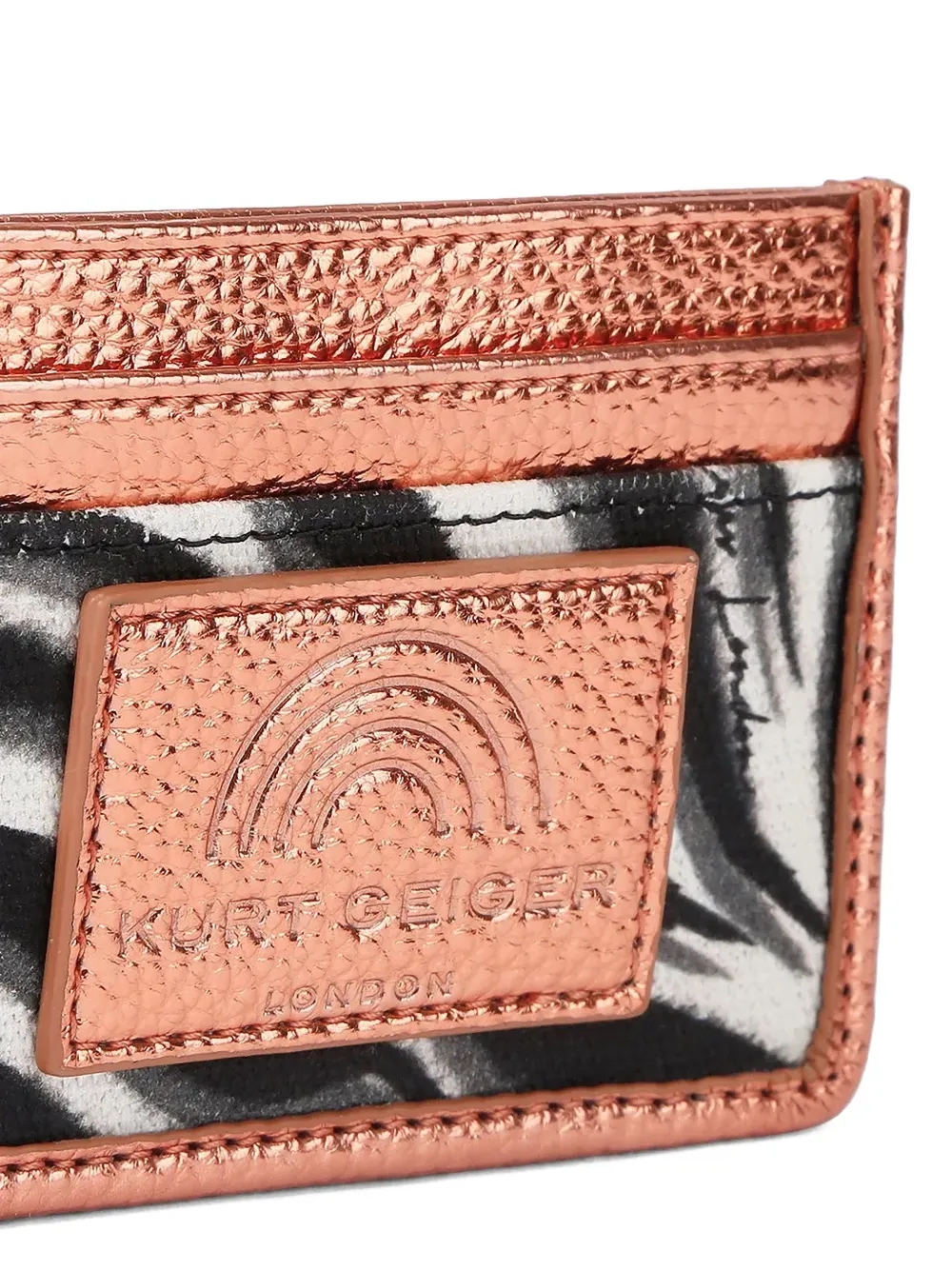 Kurt Geiger London Southbank metallic pasjeshouder met zebraprint Roze