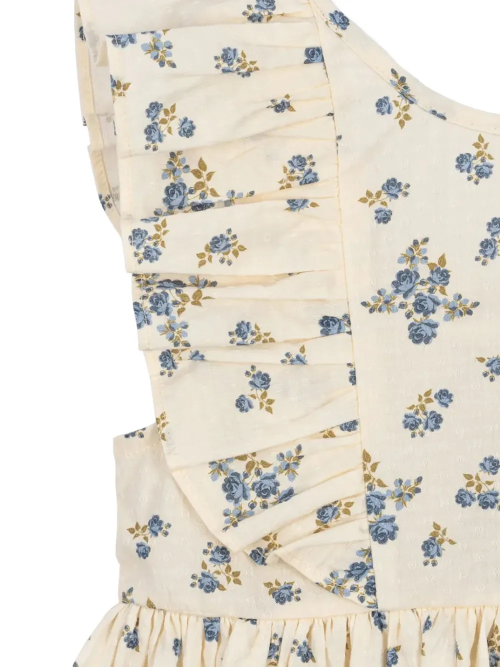 Konges Sløjd Cianna floral-print ruffled dress Beige
