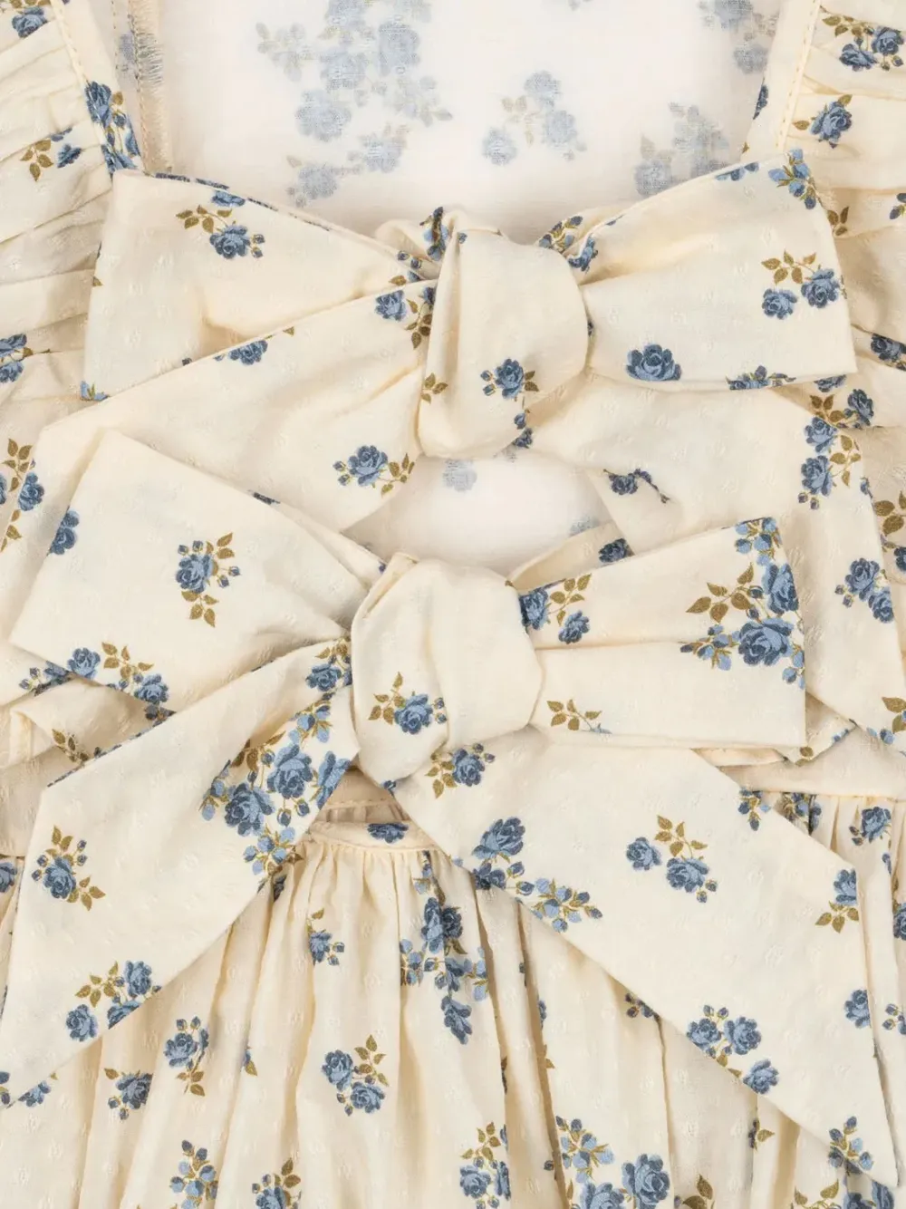 Konges Sløjd Cianna floral-print ruffled dress Beige