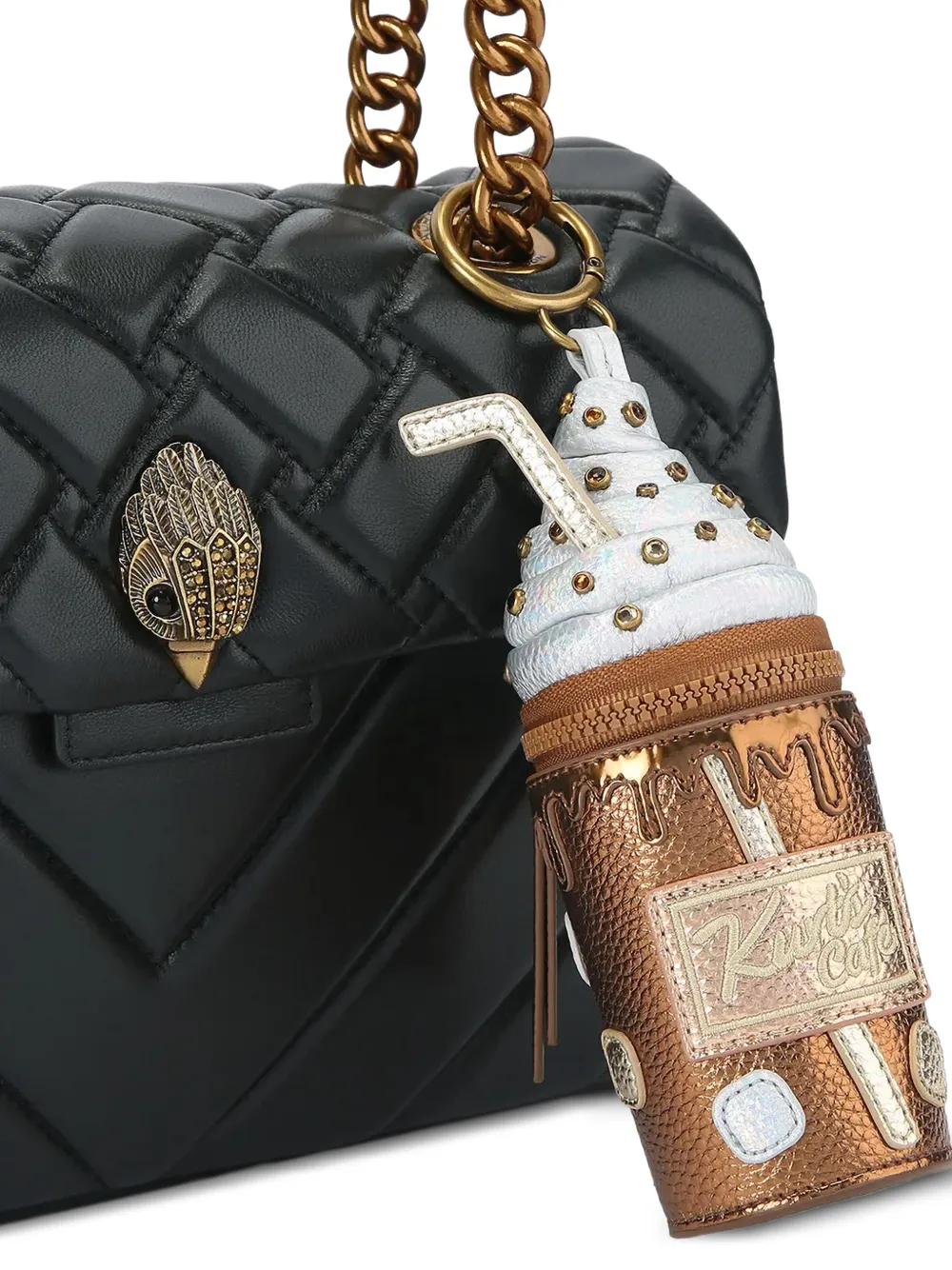 Kurt Geiger London Embellished Coffee Cup Keyring | Brown | FARFETCH