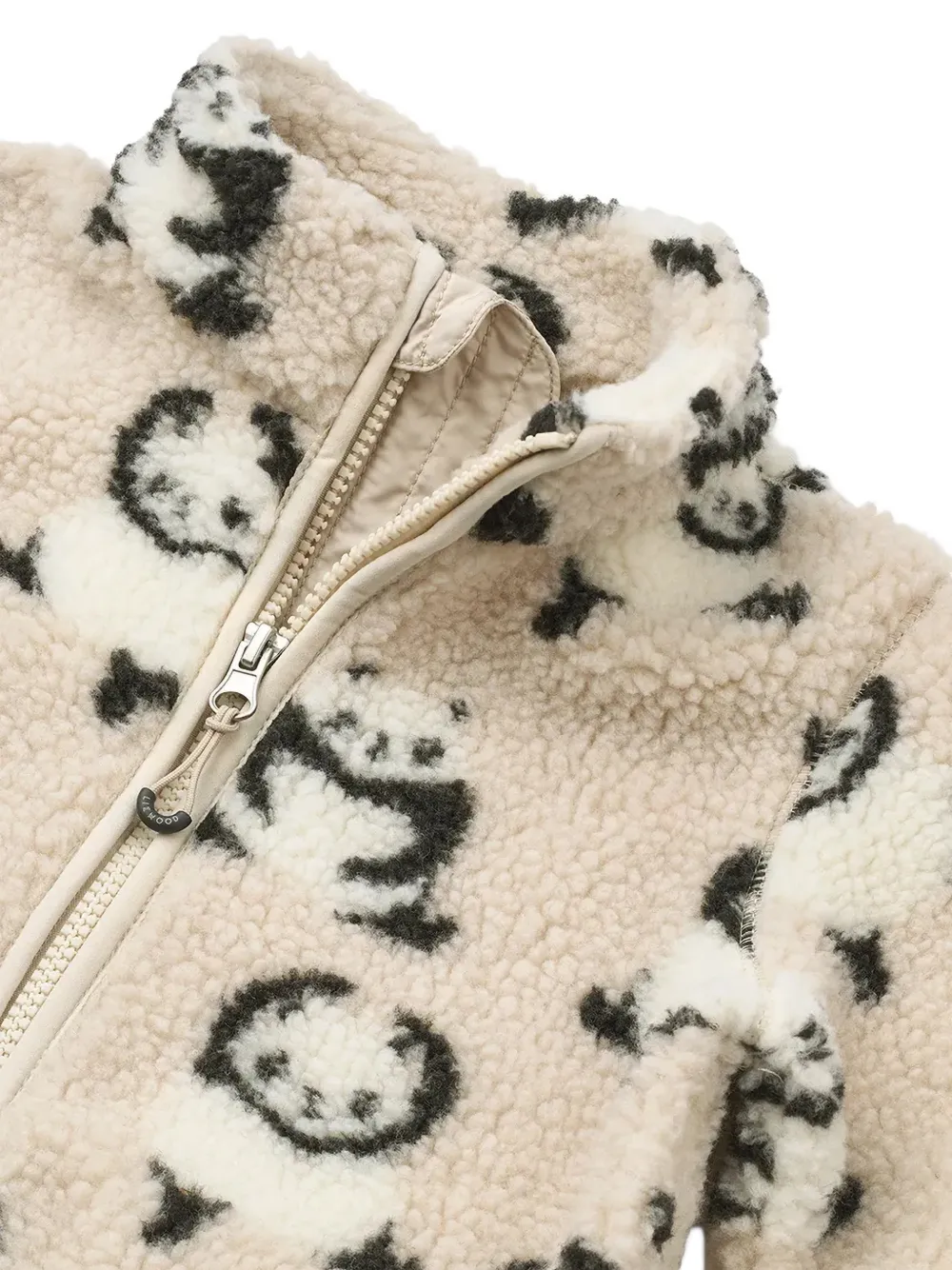 Liewood Nolan panda-print fleece jacket Beige
