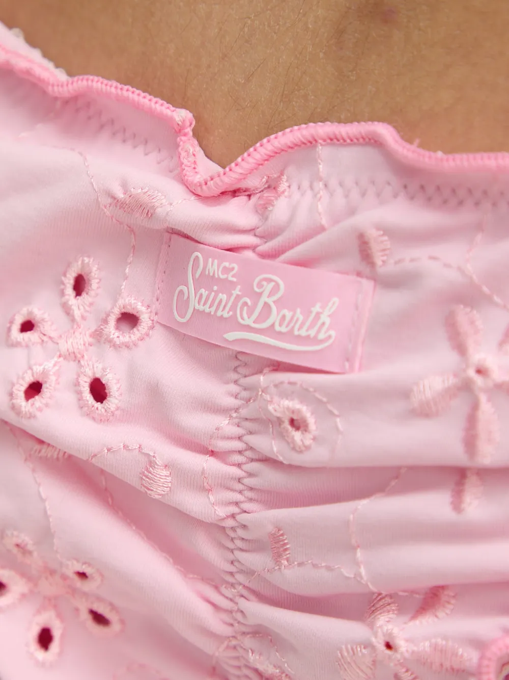 MC2 Saint Barth Sarius triangel bikini van roze sangallo