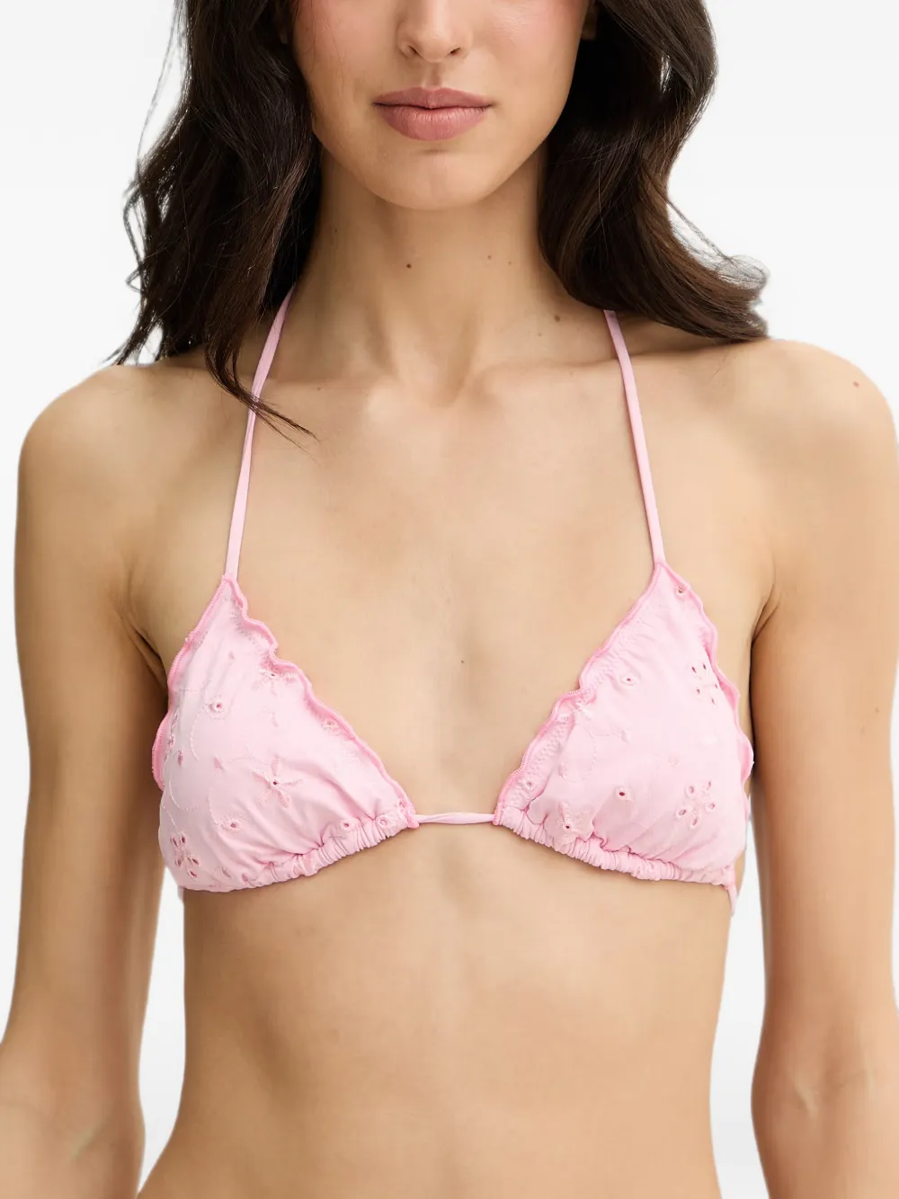 MC2 Saint Barth Sarius triangel bikini van roze sangallo