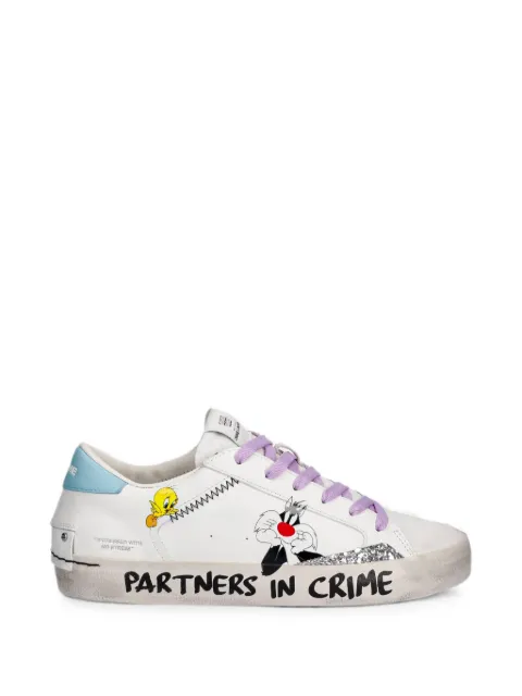 Crime London x Looney tunes graphic-print glitter-detail sneakers