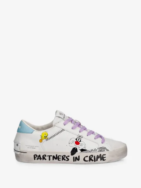 Crime London x Looney tunes graphic-print glitter-detail sneakers