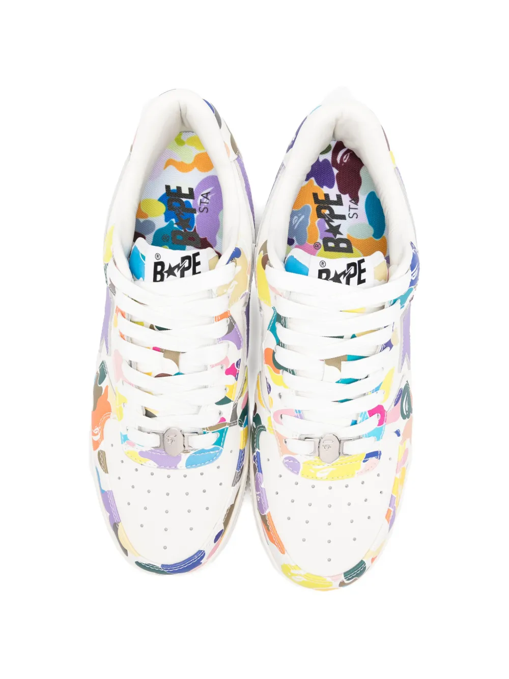 A BATHING APE® カモフラージュプリント スニーカー | ホワイト